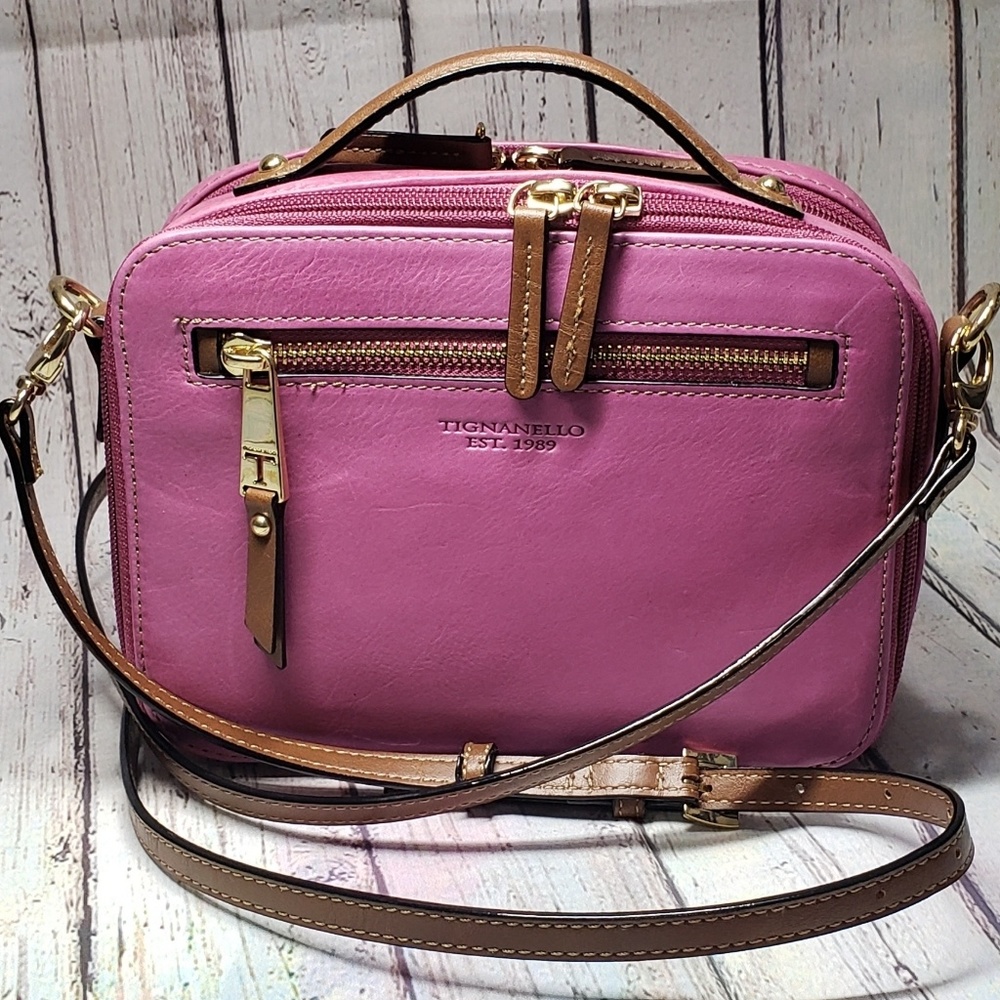 Tignanello Leather Crossbody Bag in Sangria